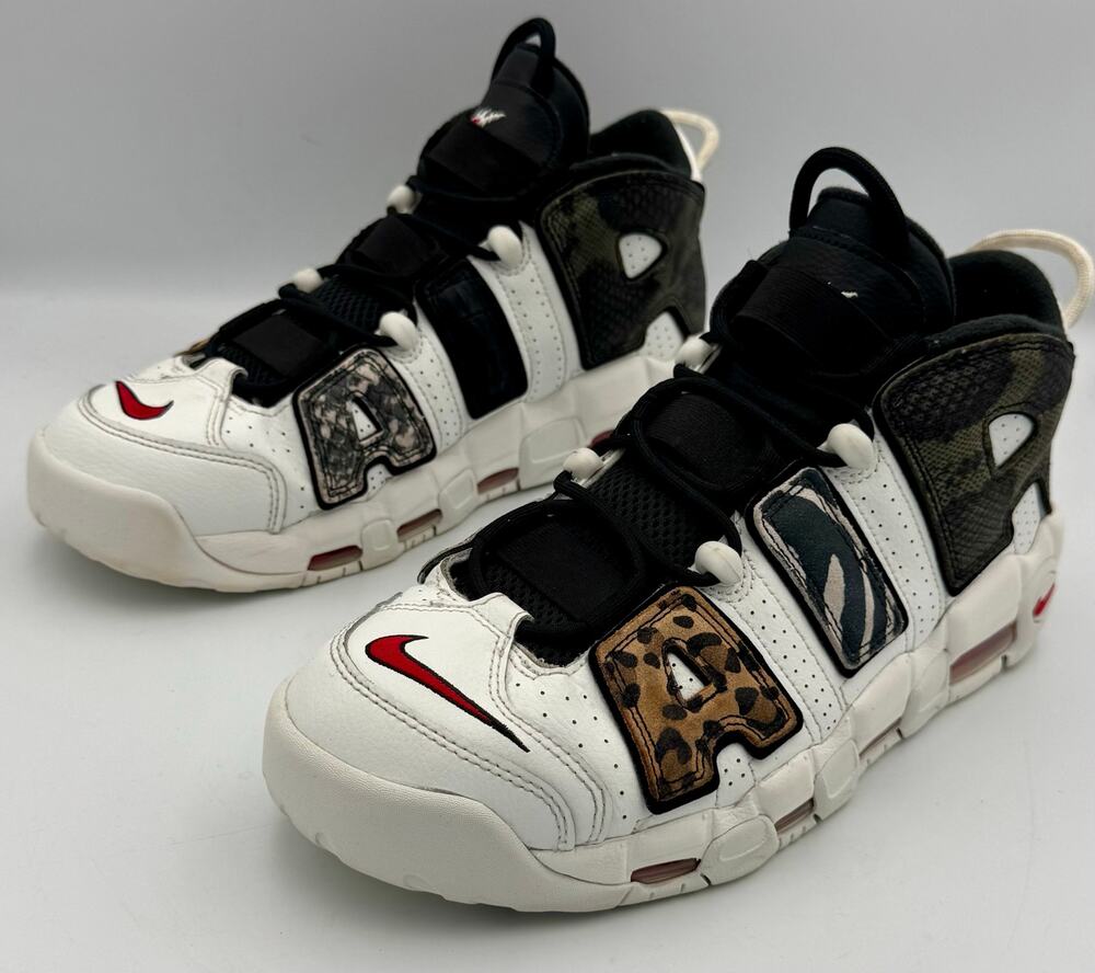 Nike More Uptempo 'Tunnel Walk' M 10.5 DZ4838-100 White/Multi Color # 314